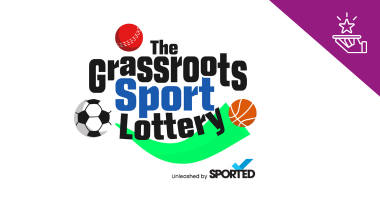 purple fundraising member benefit resource with grassroots sport lottery logo