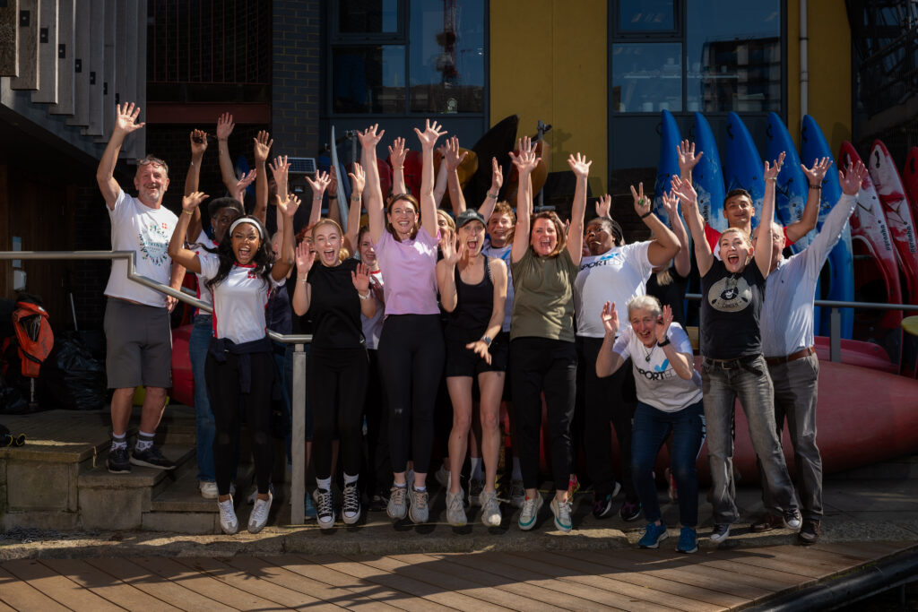 Ggroup of people on site at a volunteering day