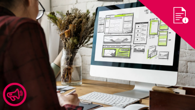 laptop with website design tools showing