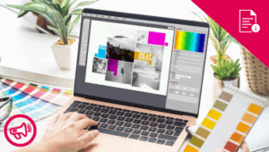 laptop with design tools showing