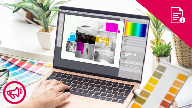 laptop with design tools showing